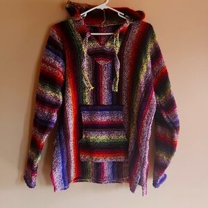 Colorful women's Mexican Poncho